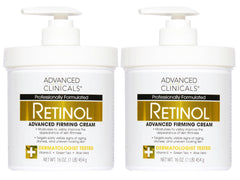 Advanced Clinicals Retinol Body Lotion bottle pour shows smooth, hydrated skin potential