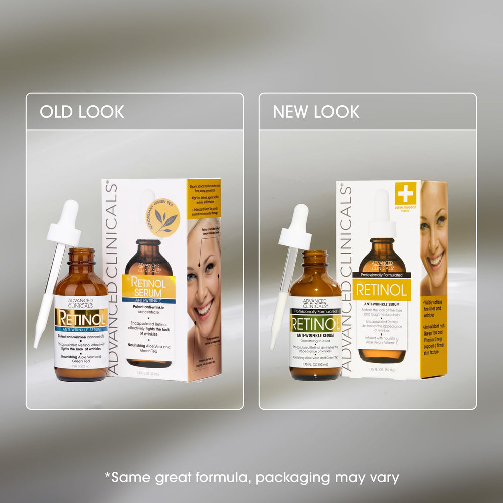 Advanced Clinicals Retinol Serum, cuidado anti-edad para piel con signos visibles.