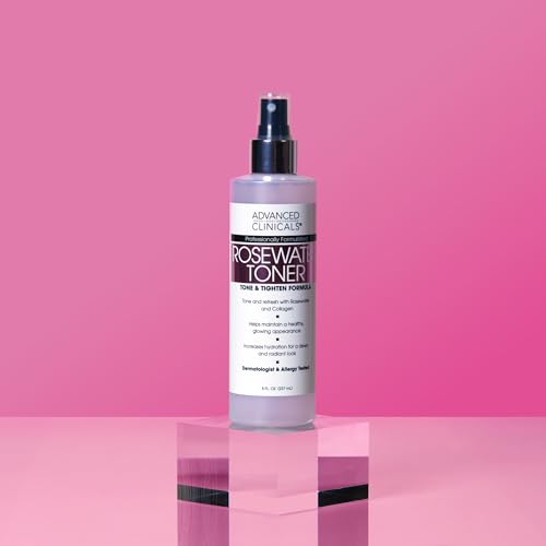 Advanced Clinicals rosewater-collagen mist 8oz bottle for daily use.
