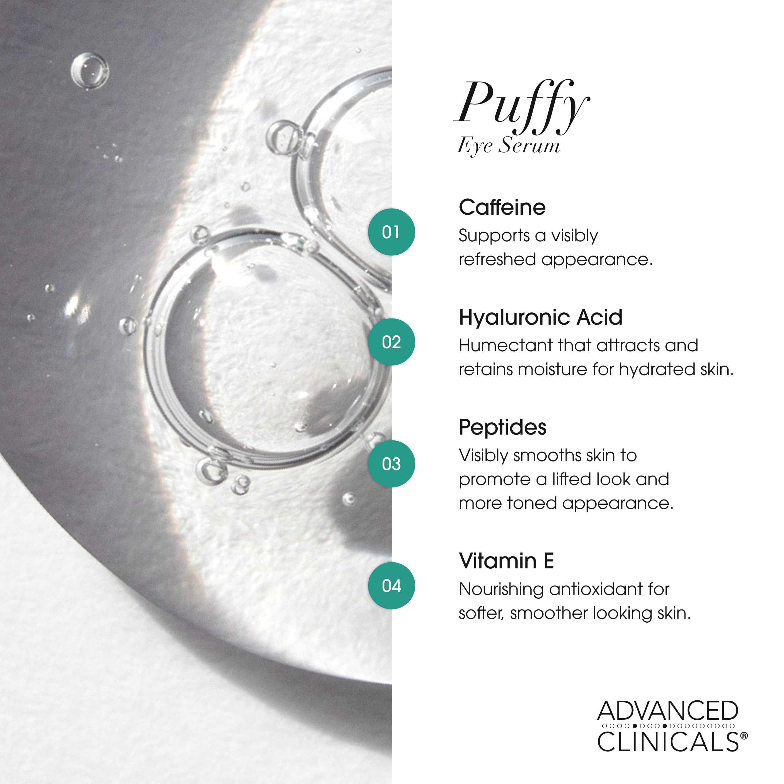 Advanced Clinicals suero aplicación precisa: uso diario para ojos más descansados.