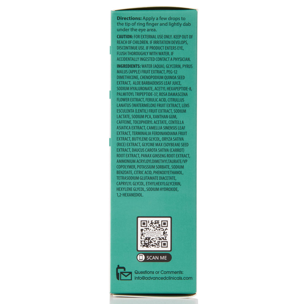 Advanced Clinicals suero testado dermatológicamente: apto para piel sensible alrededor de ojos.