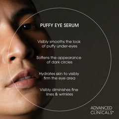 Advanced Clinicals suero textura gel ligero: se desliza suave sobre los ojos.
