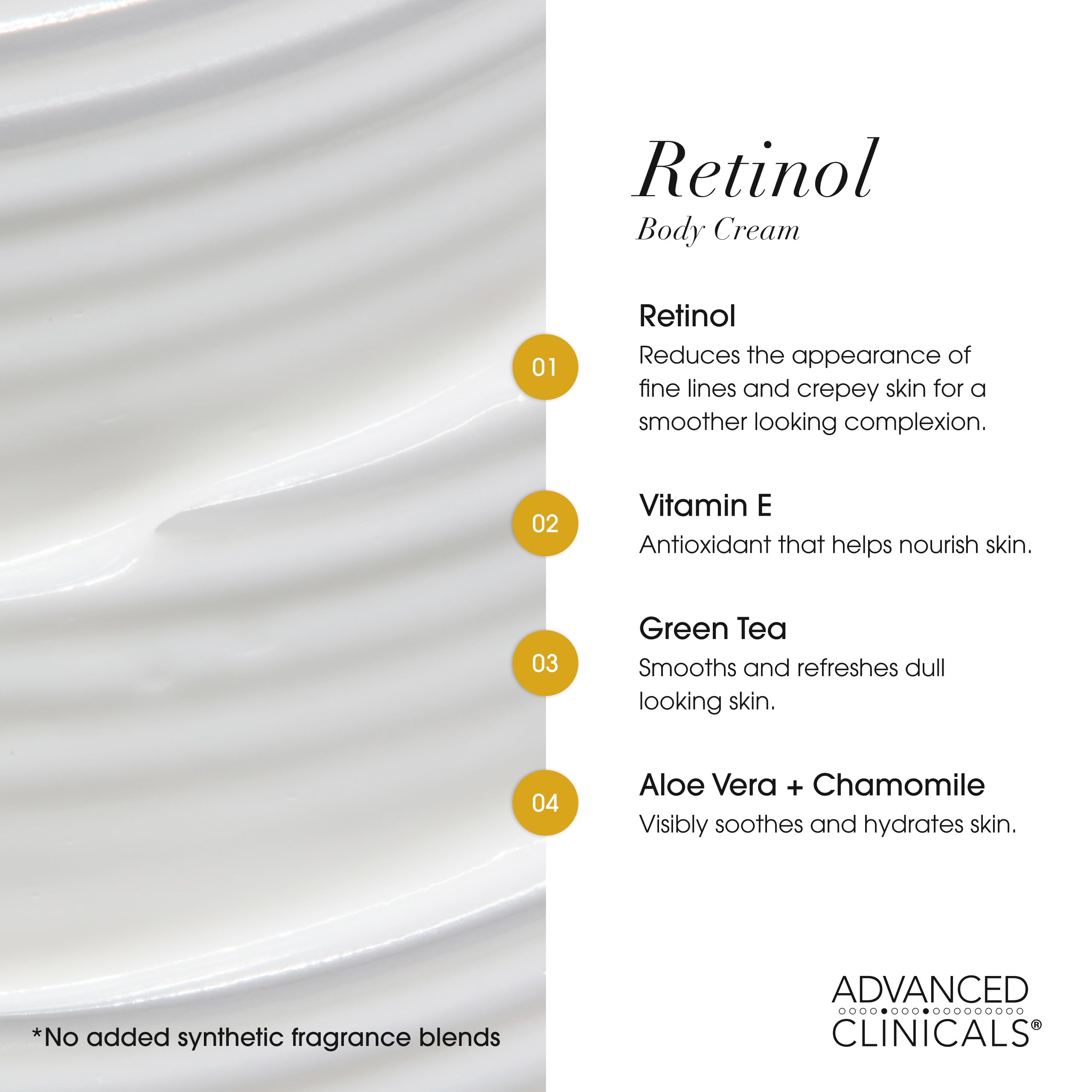 Advanced Clinicals vitamin C body lotion jar promotes bright, even-toned skin