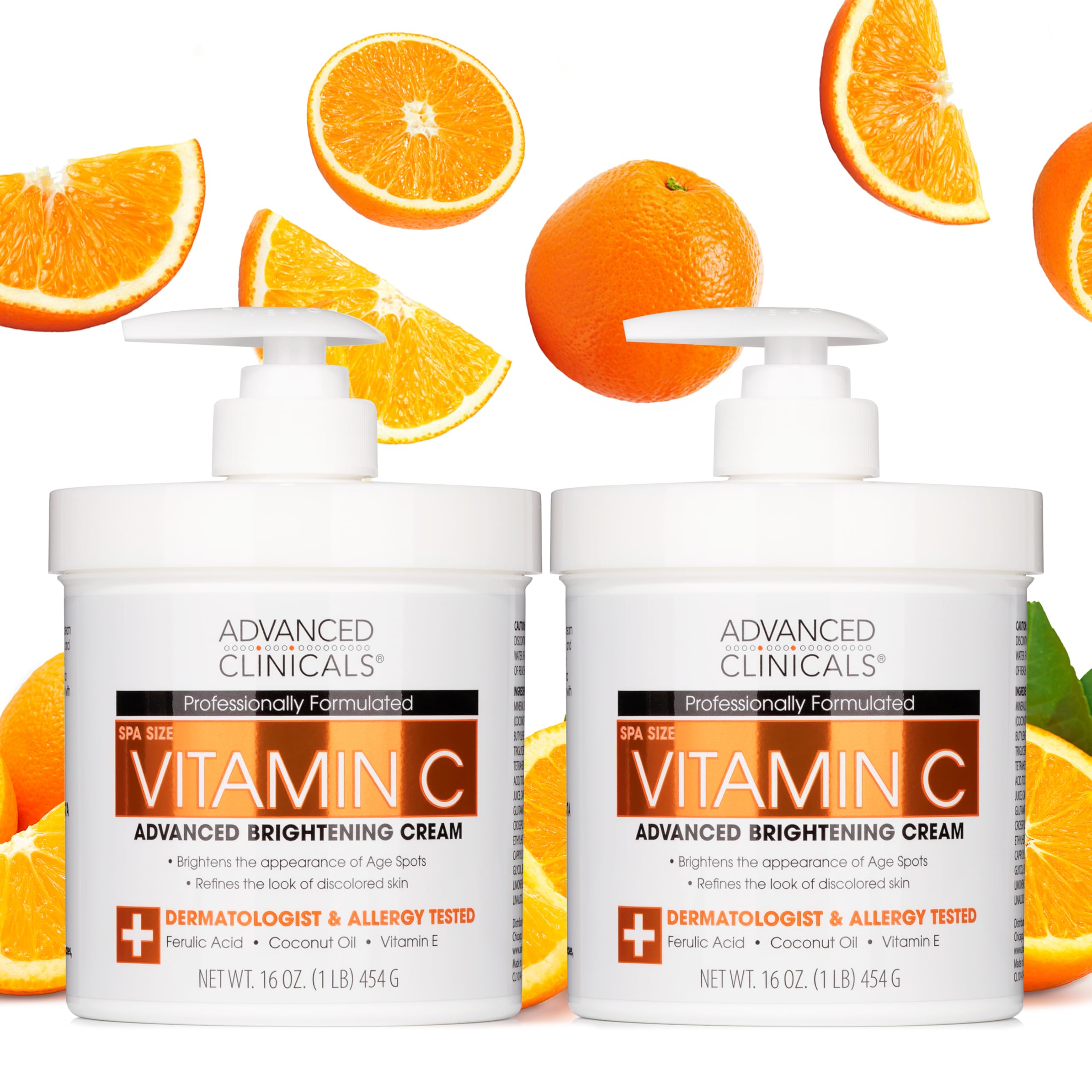 Advanced Clinicals Vitamin C Cream bottle demonstrates hydration for radiant skin.