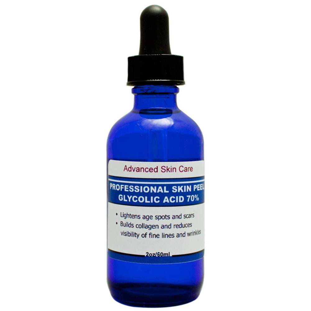 Advanced Skin Care glycolic peel application showing at-home exfoliation for smoother, more even skin tone