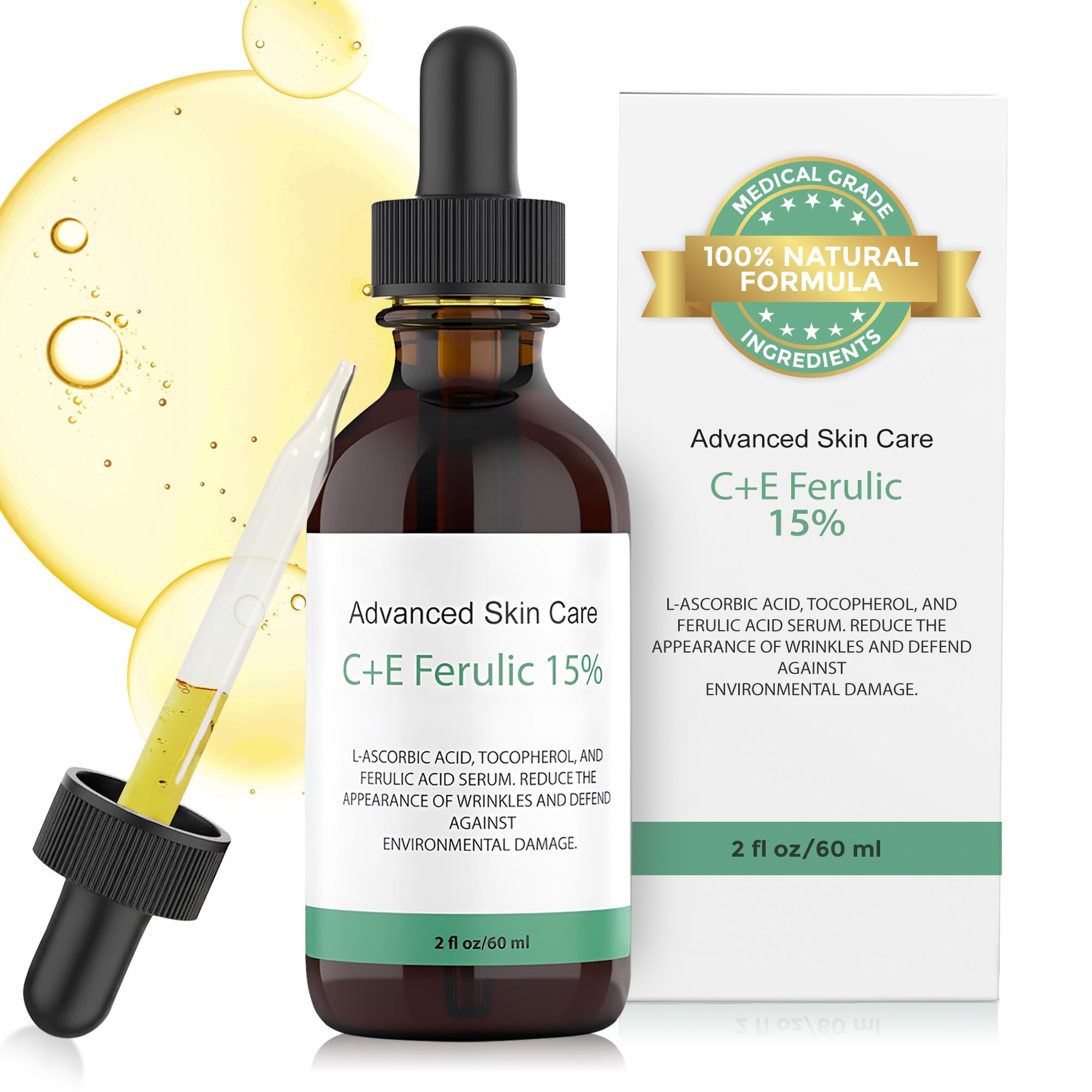 Advanced Skin Care Vitamin C Serum bottle close-up showing brightening potential
