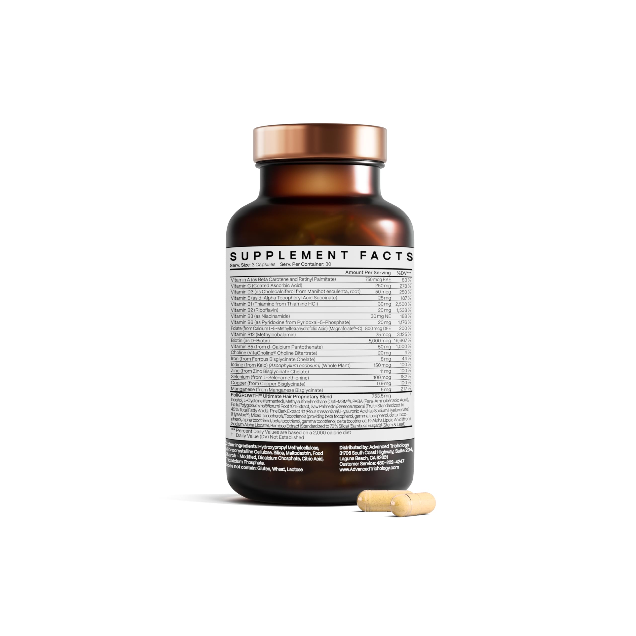 Advanced Trichology FoliGROWTH packaging on a shelf