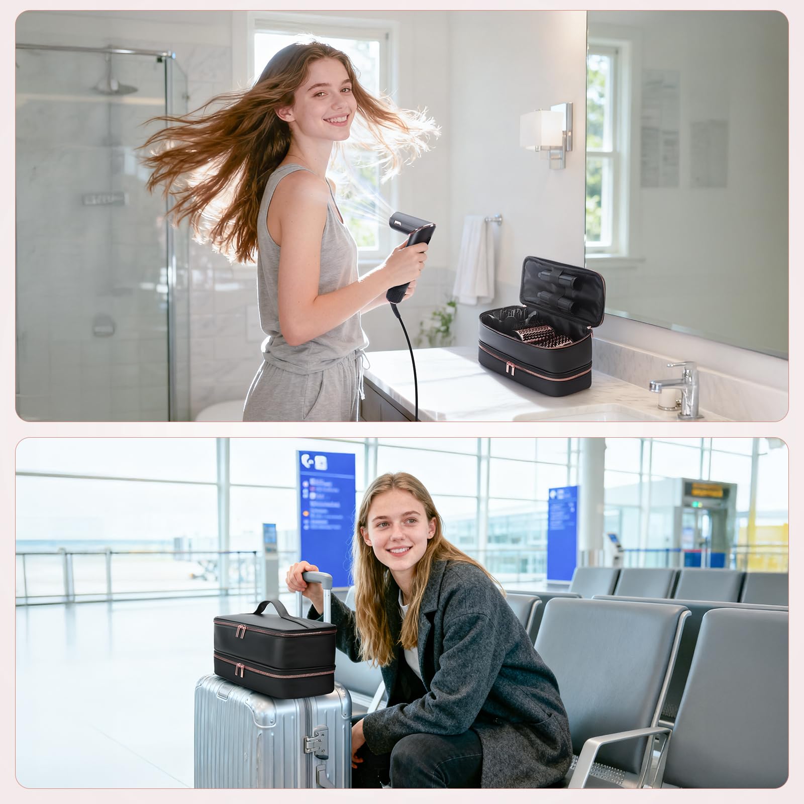 Adworte portable design helps carry hair tools in luggage or gym bag.