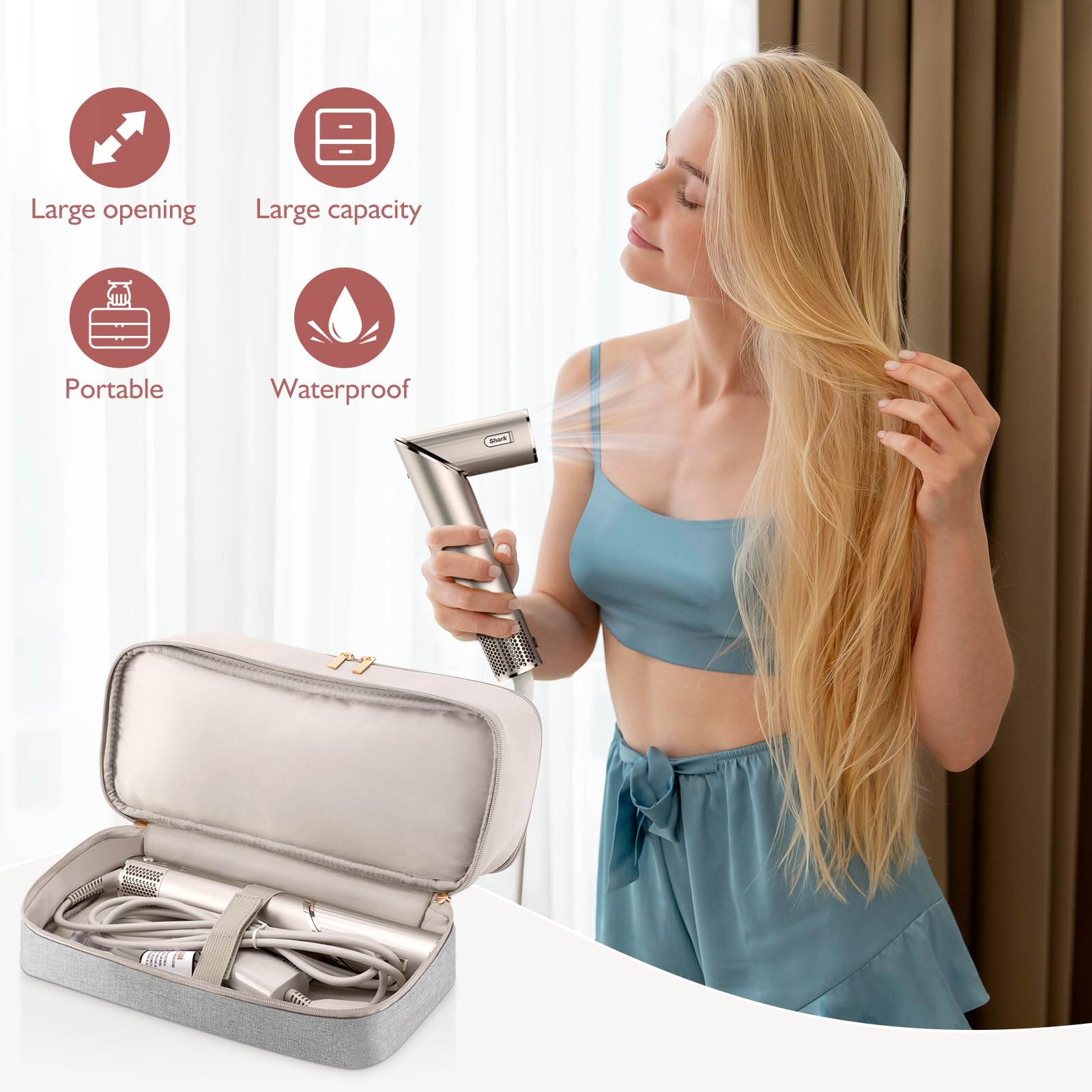 Adworte large-capacity storage keeps dryer and accessories neatly organized