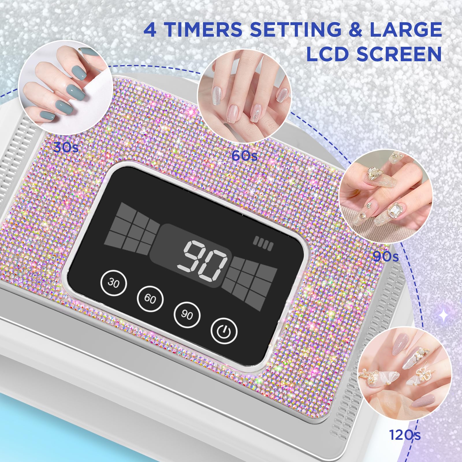 Aedavey gentle 365/405nm light protects skin during curing.