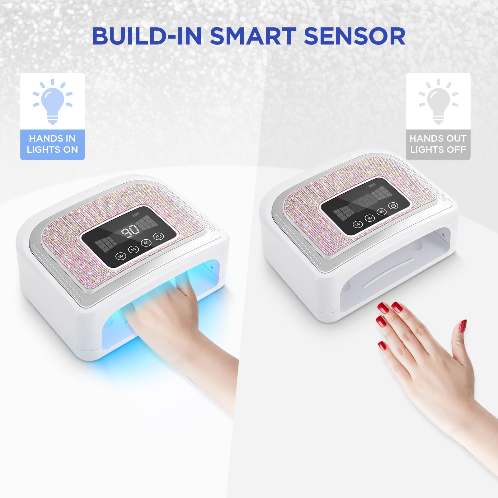 Aedavey salon-quality results at home with the cordless nail lamp.