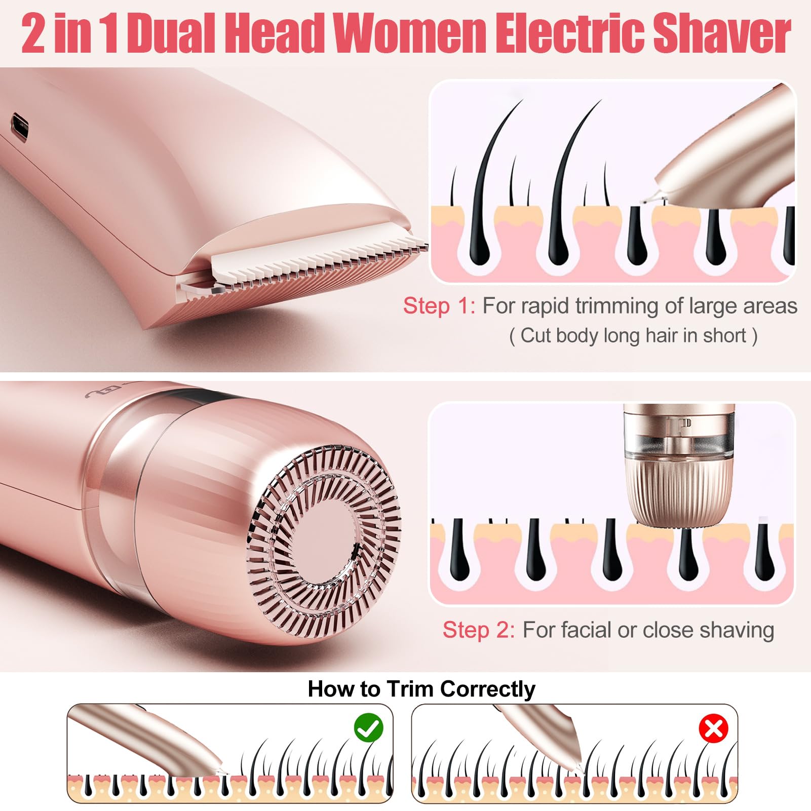 Aedicce Bikini Trimmer IPX7 waterproof for wet and dry use.