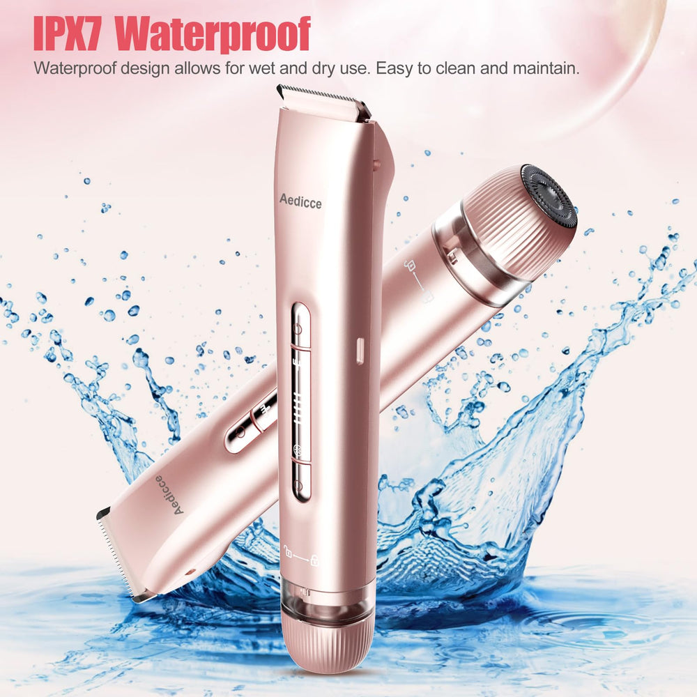 Aedicce Bikini Trimmer rose-gold handle for stylish daily use.