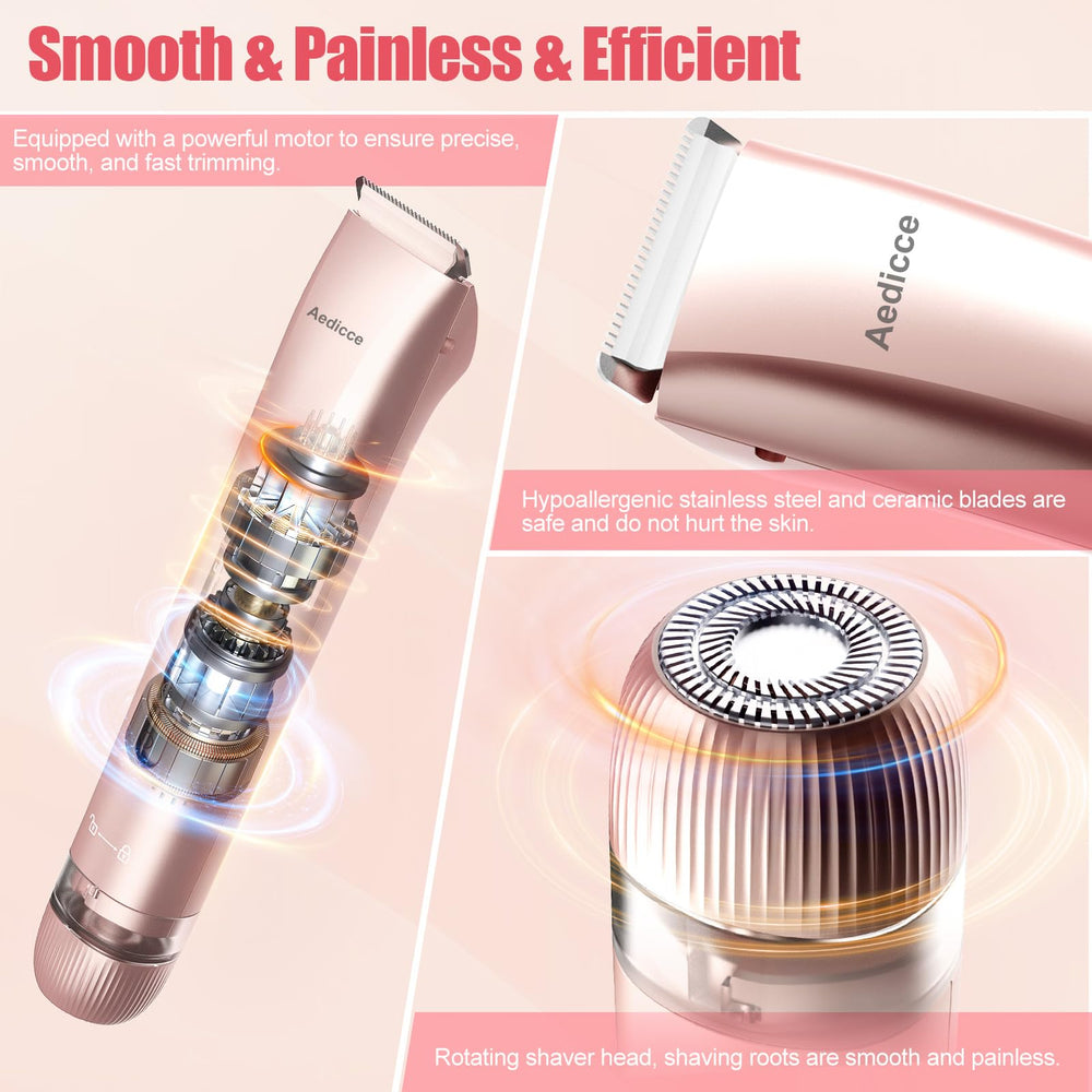 Aedicce Bikini Trimmer USB-C charging cable enables cordless travel use.