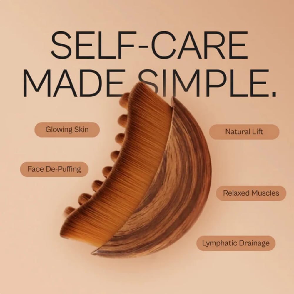 Aeki Lymphatic Contour Face Brush shaping jawline and cheeks with precise contouring
