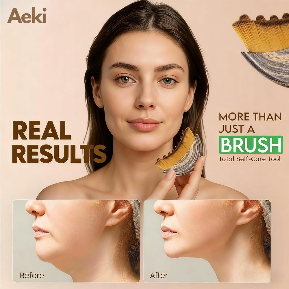 AEKI bristles glide smoothly on all skin types for sensitive skin routines.