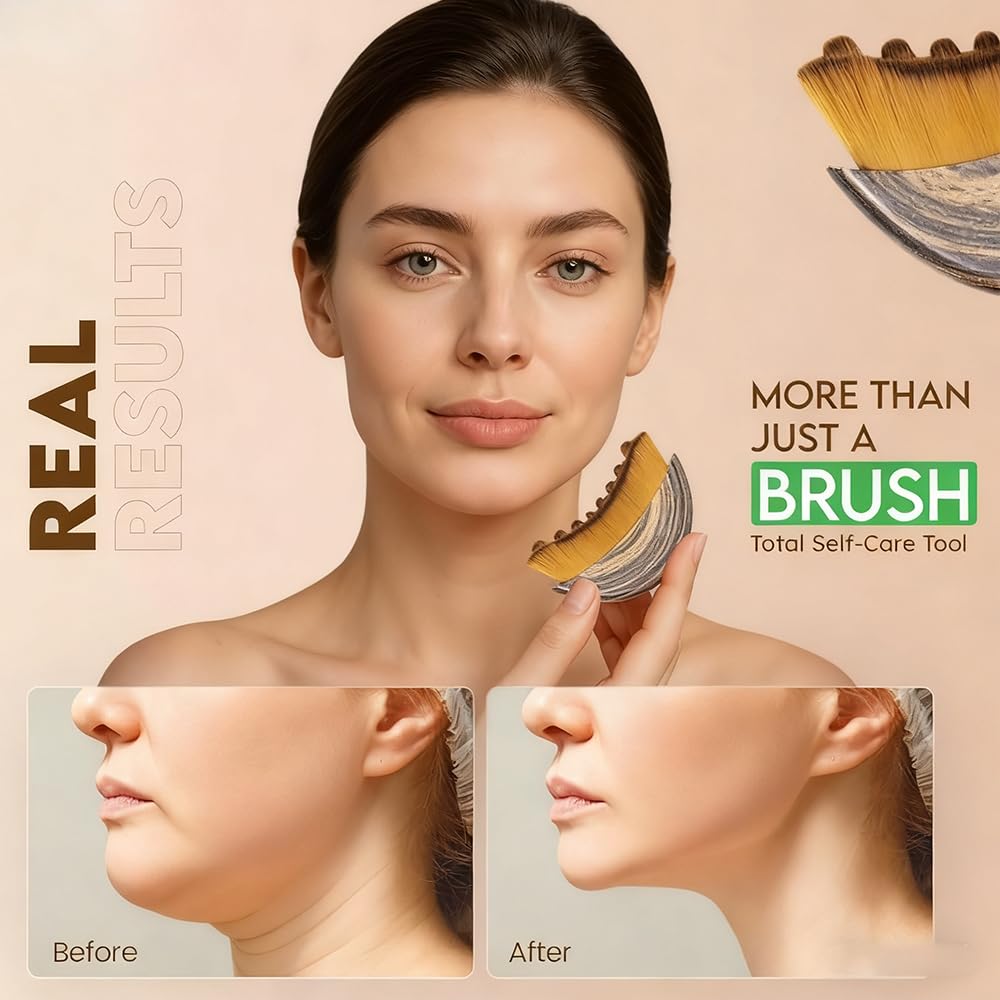 Aeki Lymphatic Contour Face Brush with waterproof bristles for quick rinsing