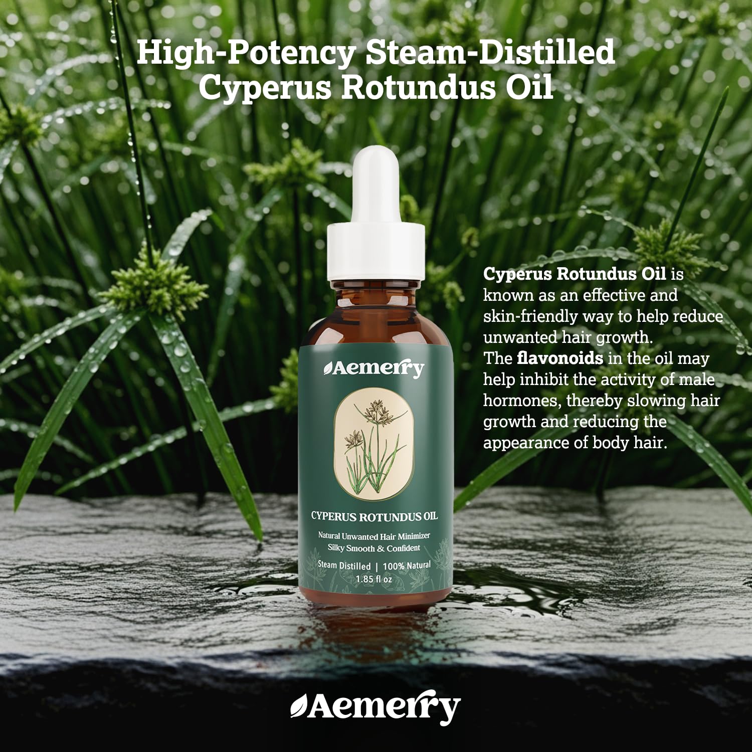 Aemerry Cyperus Rotundus Oil close-up texture shows nourishing consistency