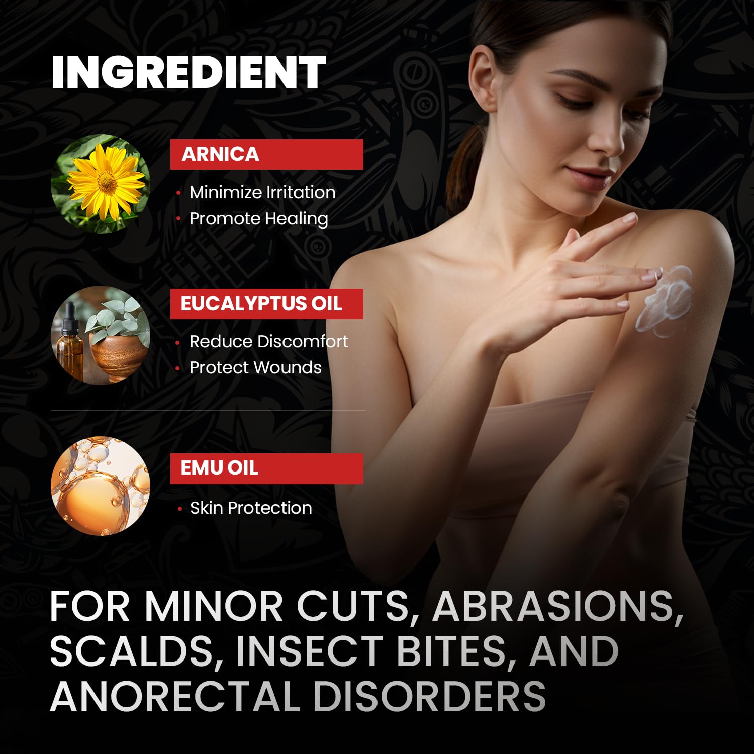 Aemerry Numbing Cream application on skin demonstrates simple, safe use.