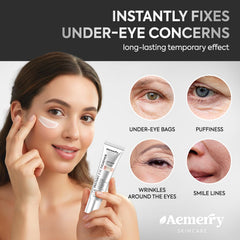 Under-eye puffiness visual improvement suggests brighter, more awake eyes.