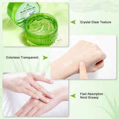Aero Zen Aloe Gel applied to the face for soothing skincare routine.