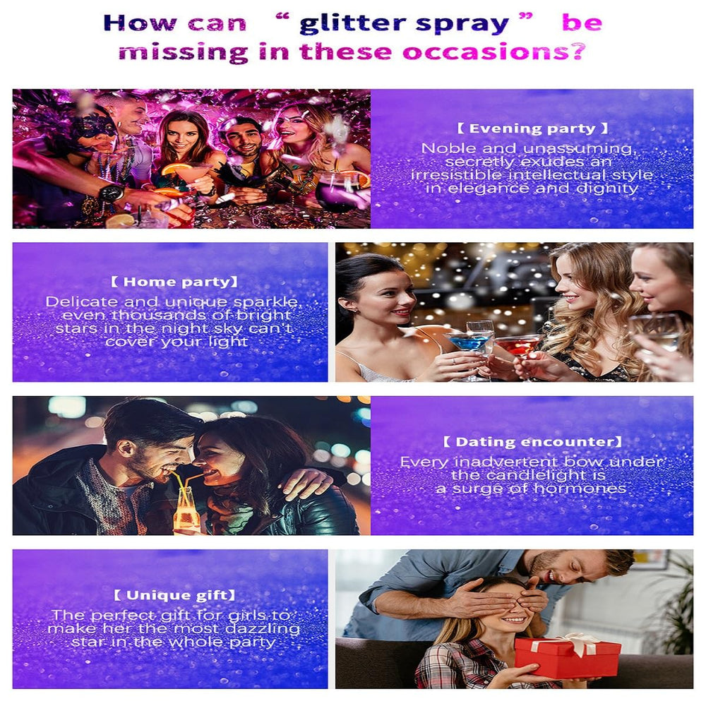Spray de Brillos para Cuerpo: ideal para compartir con amigas en eventos.