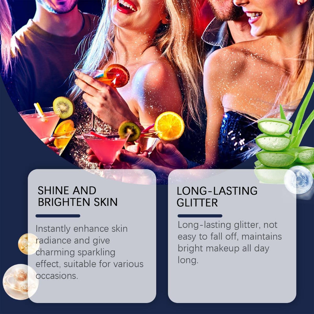 Spray de Brillos para Cuerpo: resistente al agua para fiestas al aire libre.