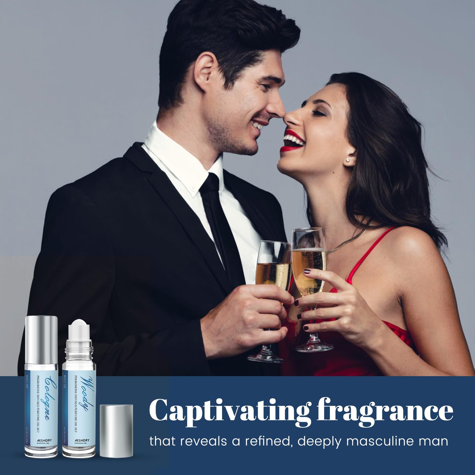 Aeshory pheromone perfume packaging box indicating compact, discreet carry.