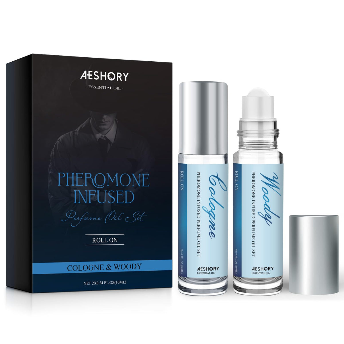 Aeshory pheromone perfume roll-on bottle offers lasting fragrance and easy application.