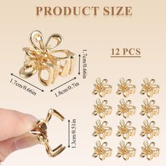 Aesnoun clip flor dorada mini con brillo efecto luz