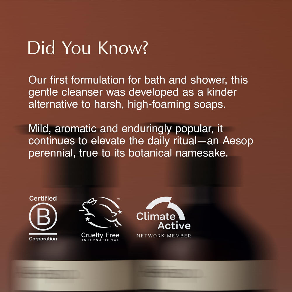 Aesop Citrus Melange bottle packaged in recycled plastics for sustainable use.