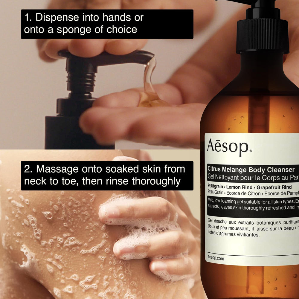 Aesop Citrus Melange petitgrain essential oil close-up for revitalizing aroma.