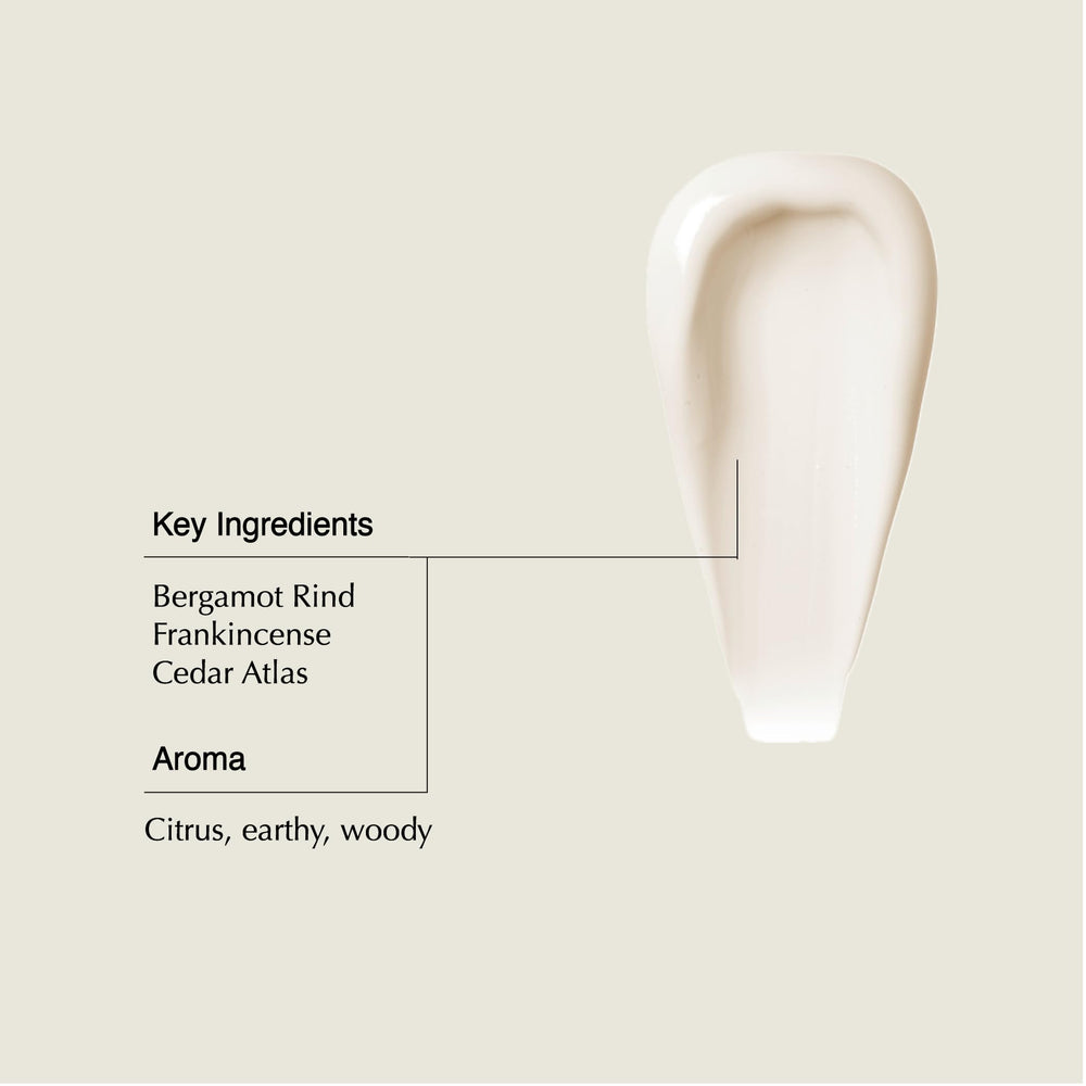 Aesop conditioner label closeup features Bergamot Rind and Cedar Atlas ingredients.