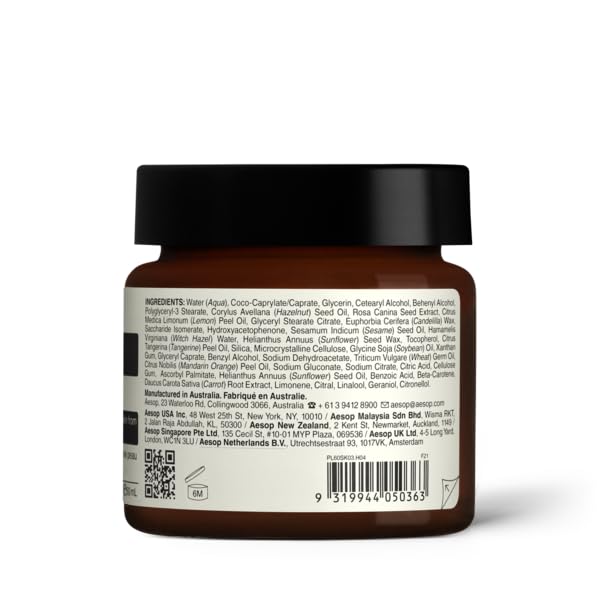 Aesop Mandarin Facial Hydrating Cream for oily skin in cooler seasons close-up.