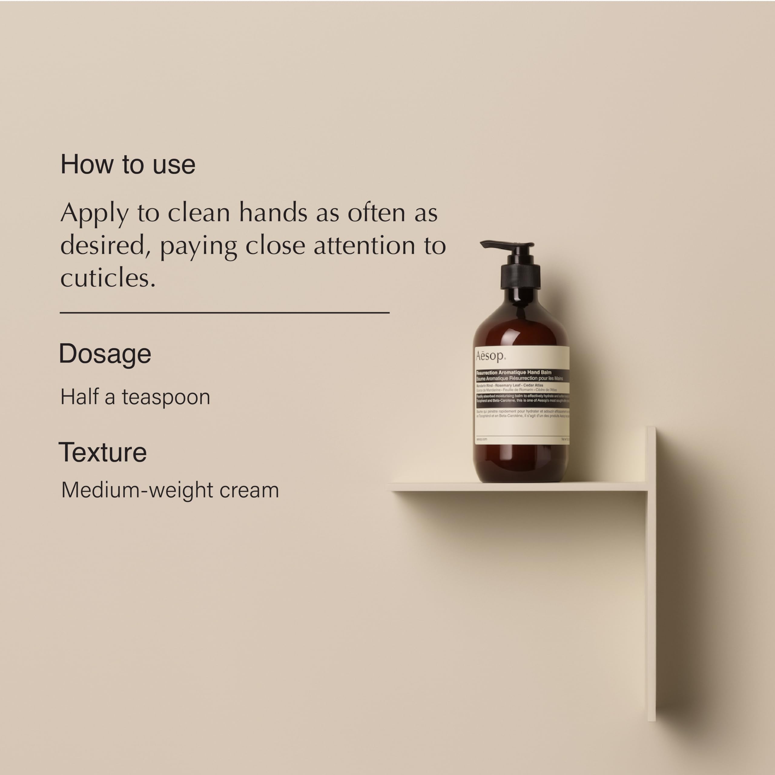 Aesop Resurrection Aromatique Hand Balm jar close-up shows rich cream texture.