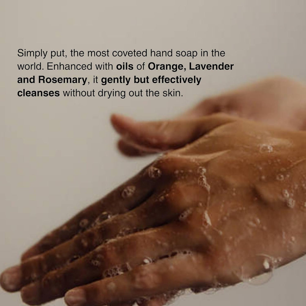 Aesop Resurrection Nourishing Hand Wash pump showcases easy dispensing with a soothing citrus aroma.