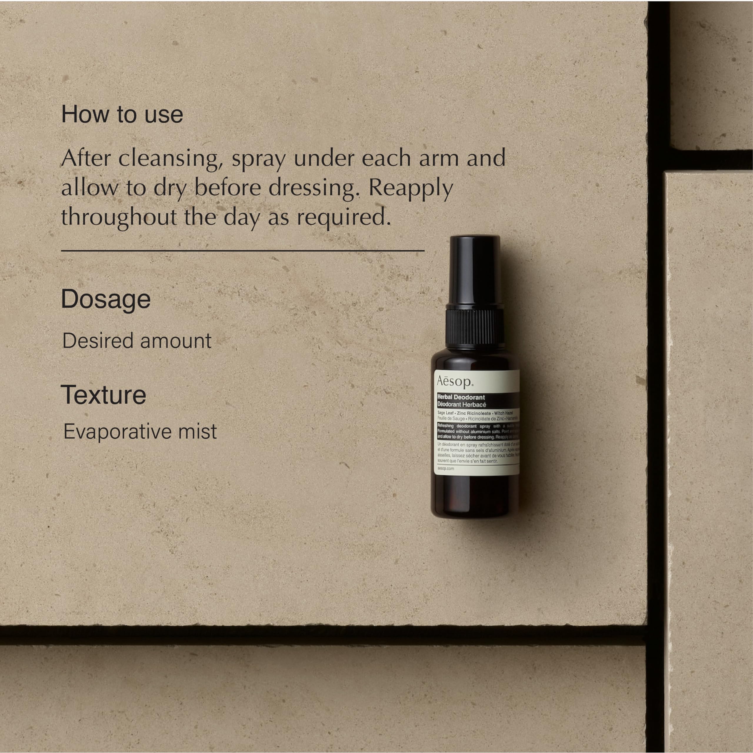 Aesop Sage leaf detail emphasizes natural ingredients and aroma.