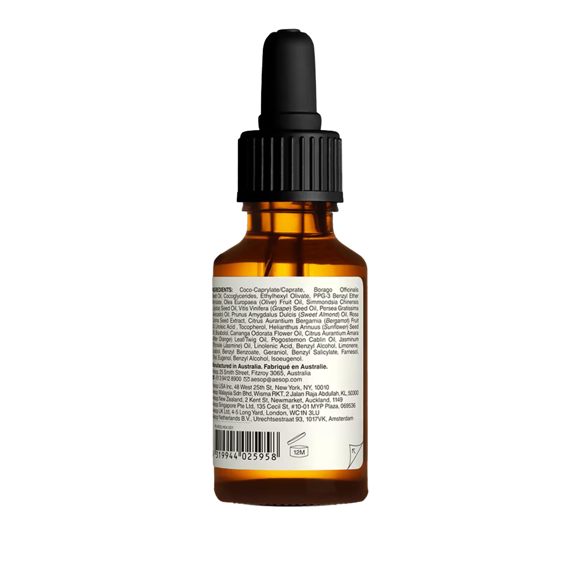 Aesop Shine Oil packaging highlights recycled plastics for eco-conscious care.