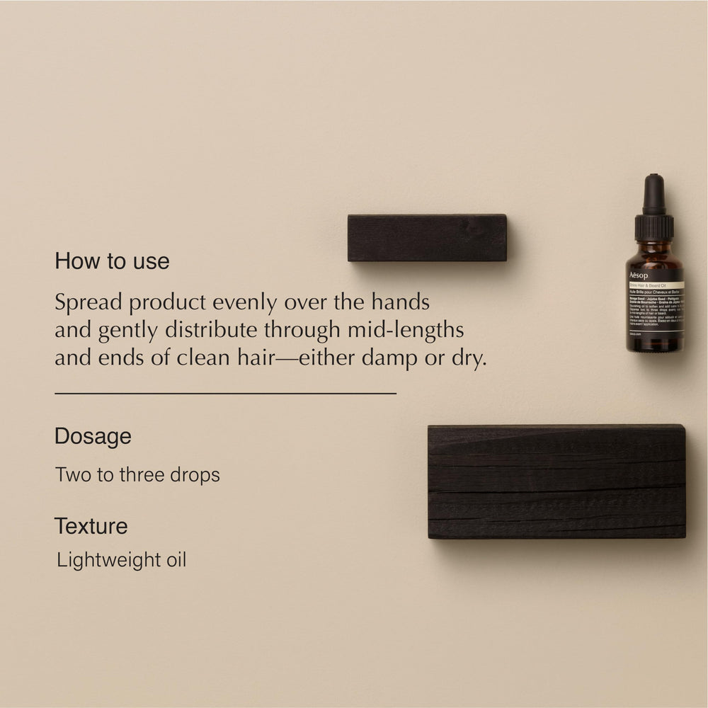 Aesop Shine Oil dropper enables precise application to mid-lengths and ends.