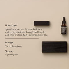 Aesop Shine Oil dropper enables precise application to mid-lengths and ends.