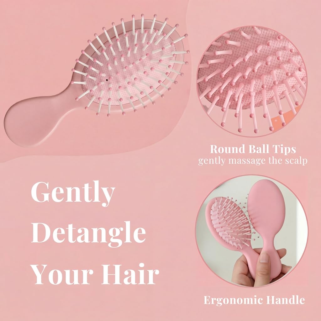 AESPAKO pocket-size wet hair brush ideal for travel and quick detangling.