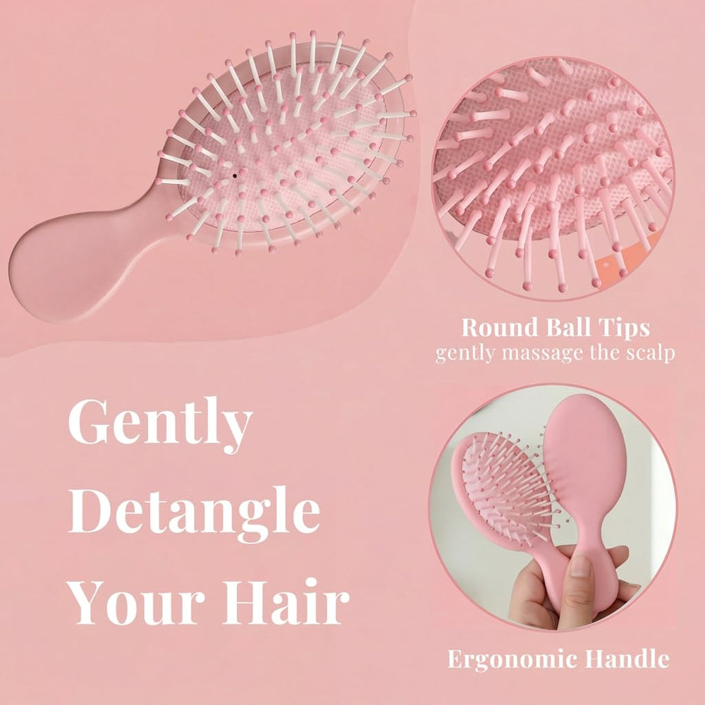 AESPAKO pocket-size wet hair brush ideal for travel and quick detangling.