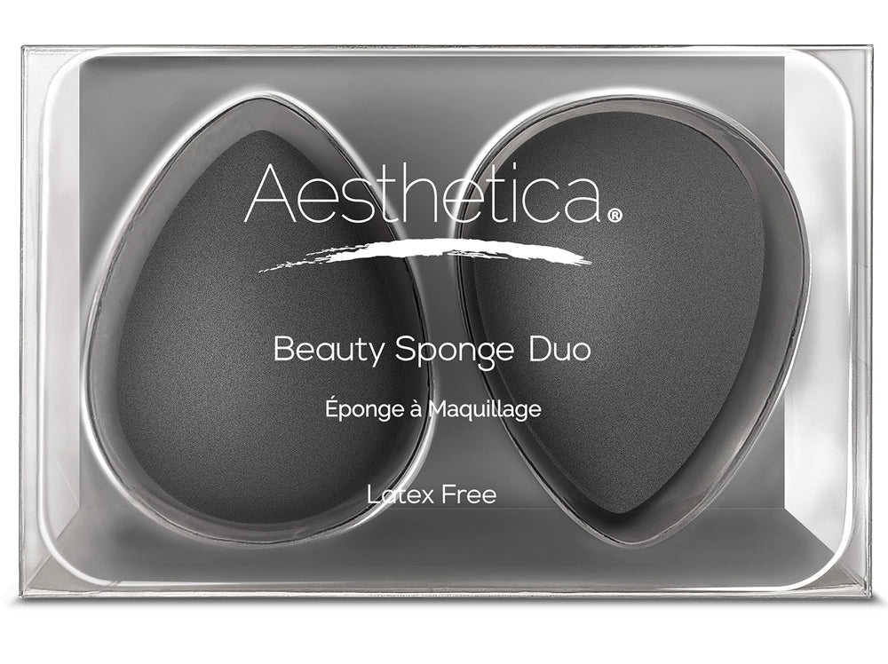 Aesthetica Cosmetics Beauty Sponge Blender 2-pack for versatile makeup application and flawless finish