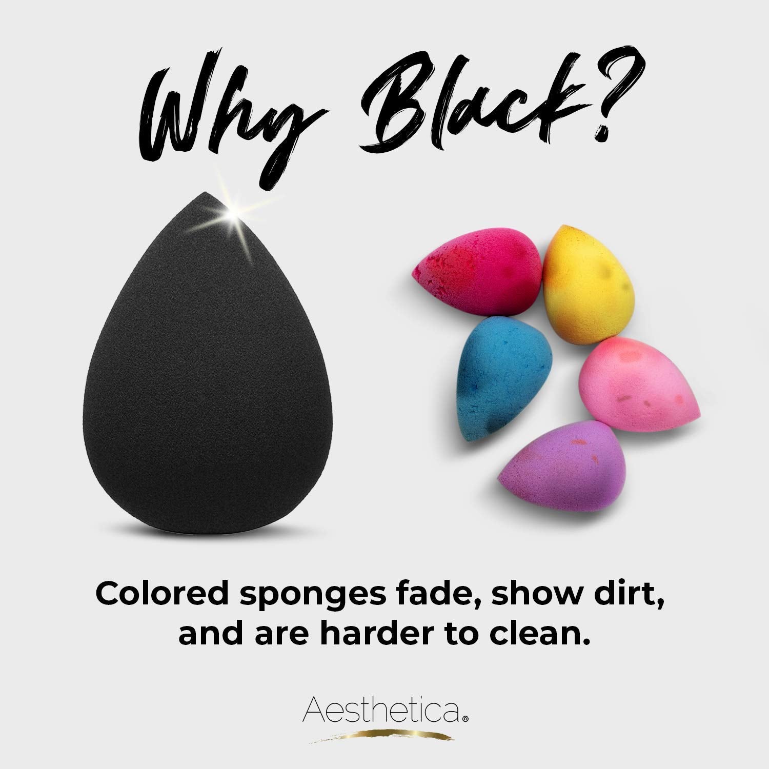 Aesthetica Cosmetics Beauty Sponge Blender close-up shows soft foam texture for comfortable wear