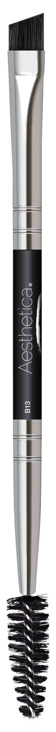 Aesthetica Pro Series angled brow brush for precise shaping and color distribution.