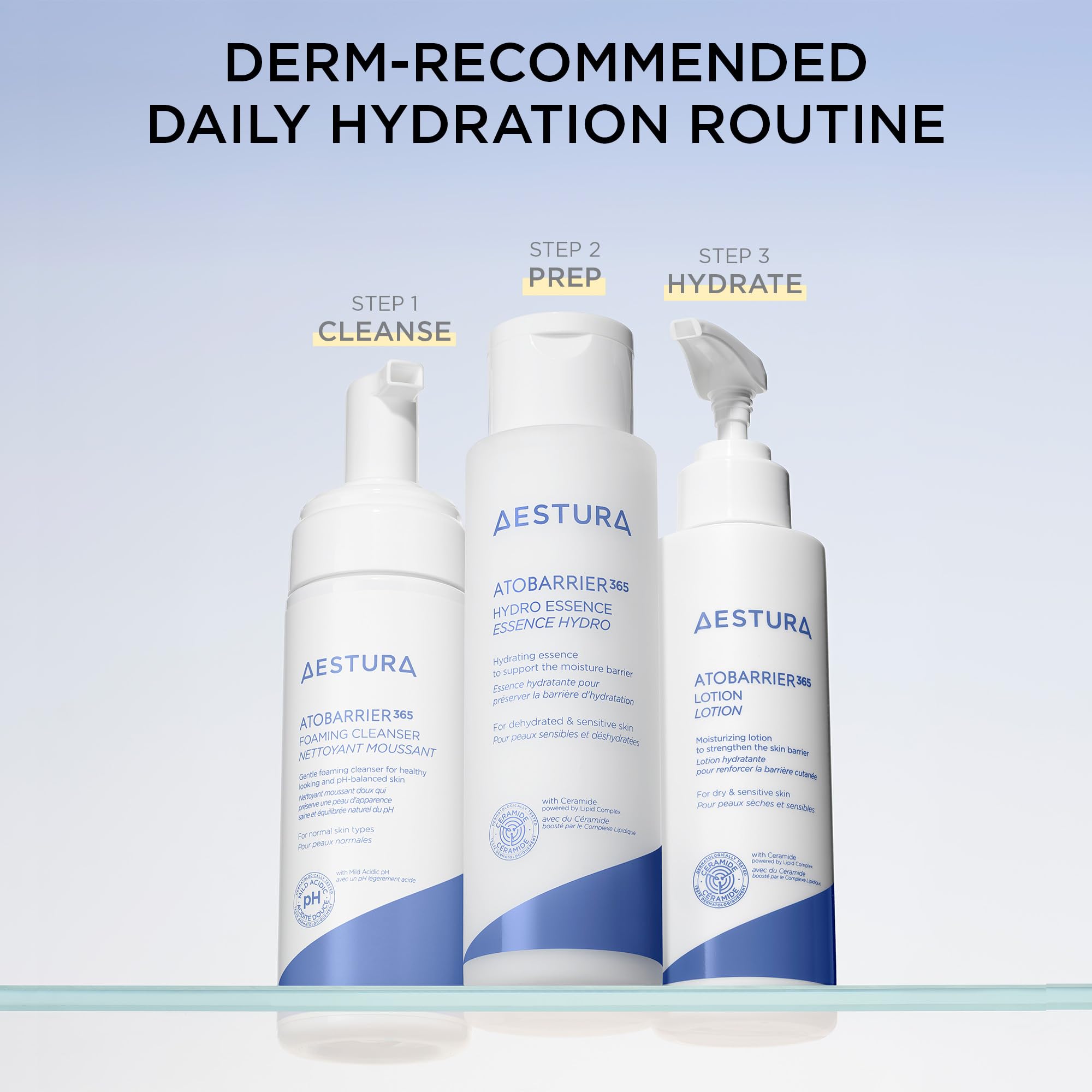 AESTURA ATOBARRIER365 clinical-result visual highlights barrier support after application.