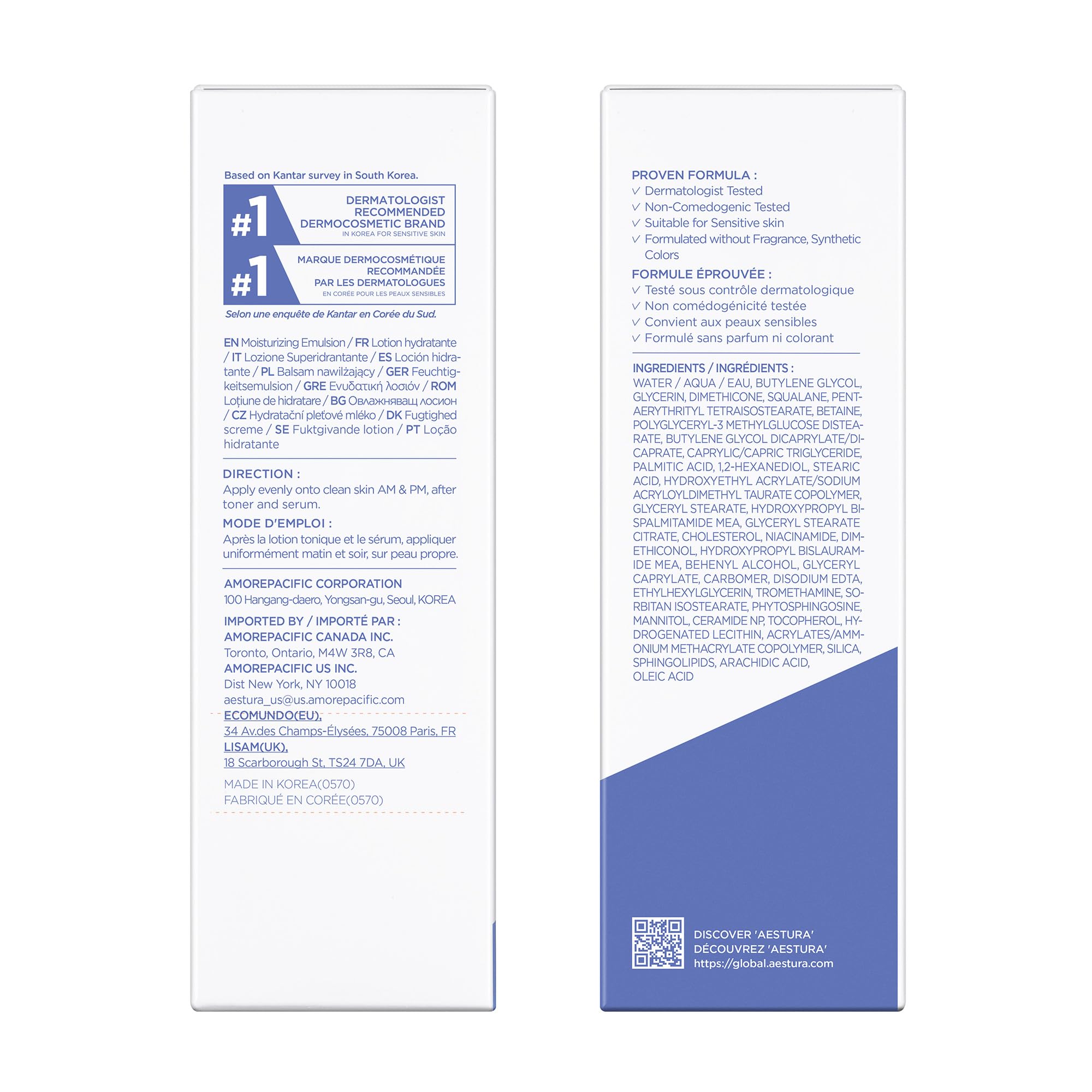 AESTURA ATOBARRIER365 derm-tested safety badge signals suitability for sensitive skin.