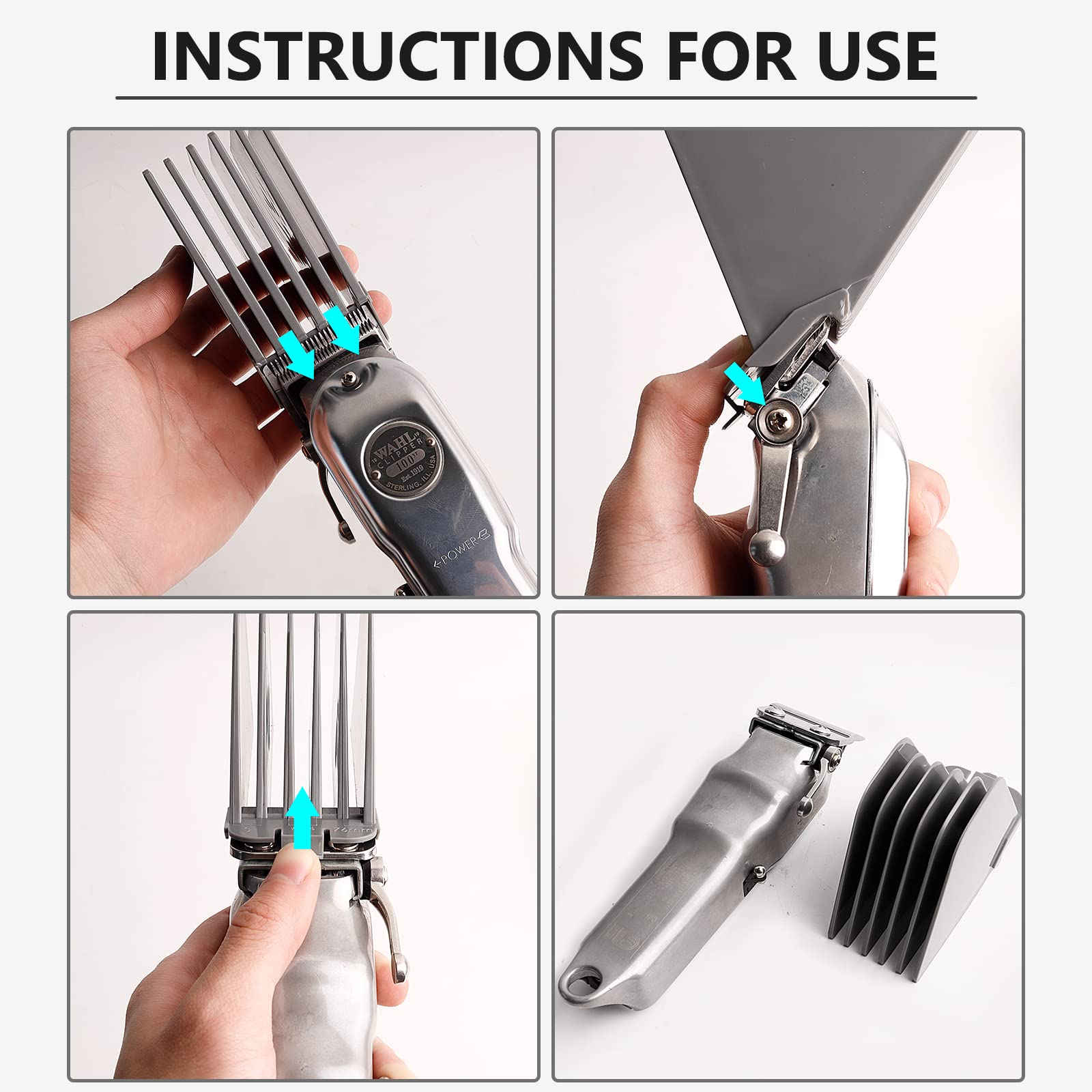AFANSO Mega Hair Clipper Guards compatible with Wahl full-size clippers.
