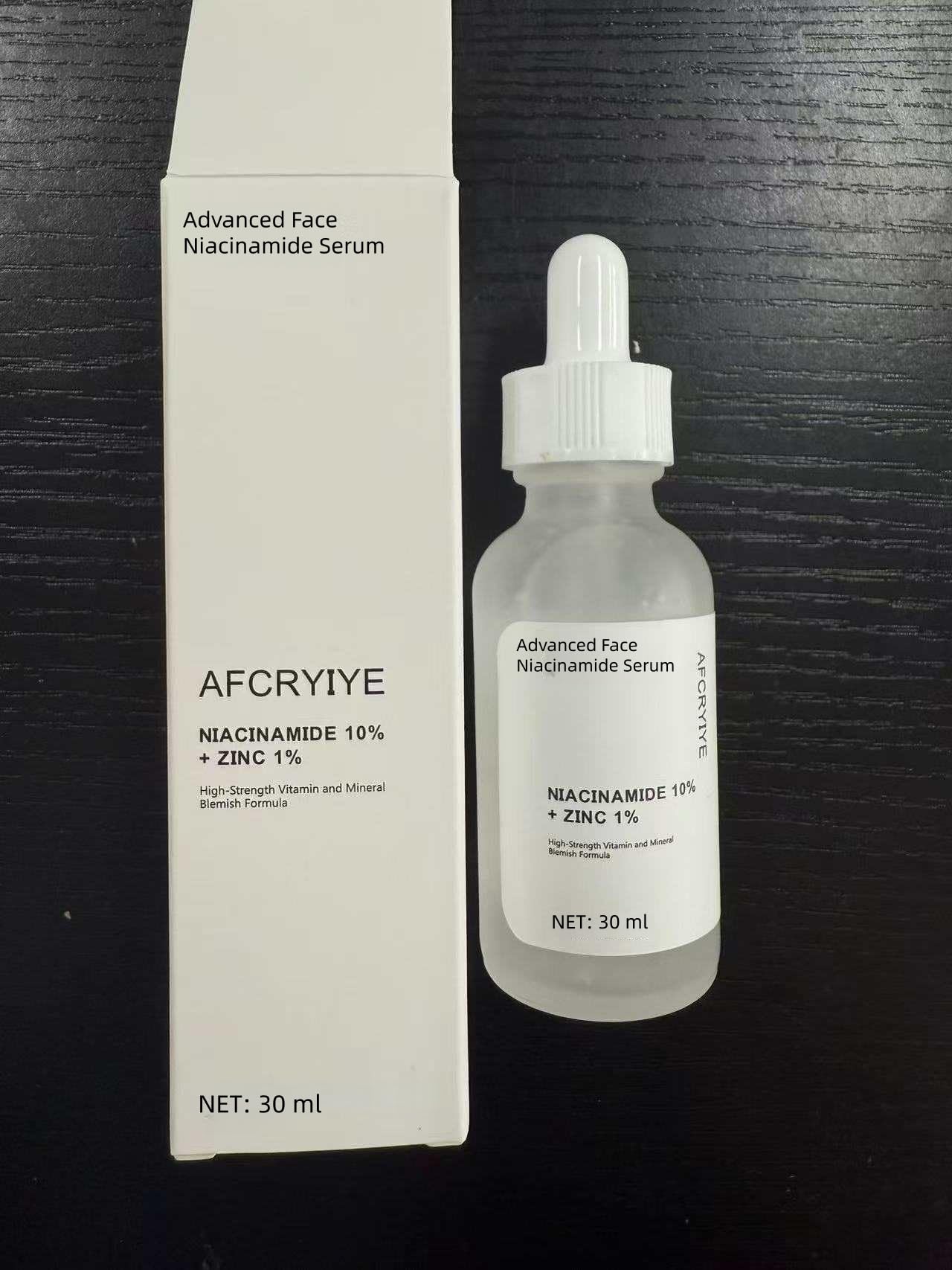Close-up of pores reduced look after using AFCRYIYE serum.