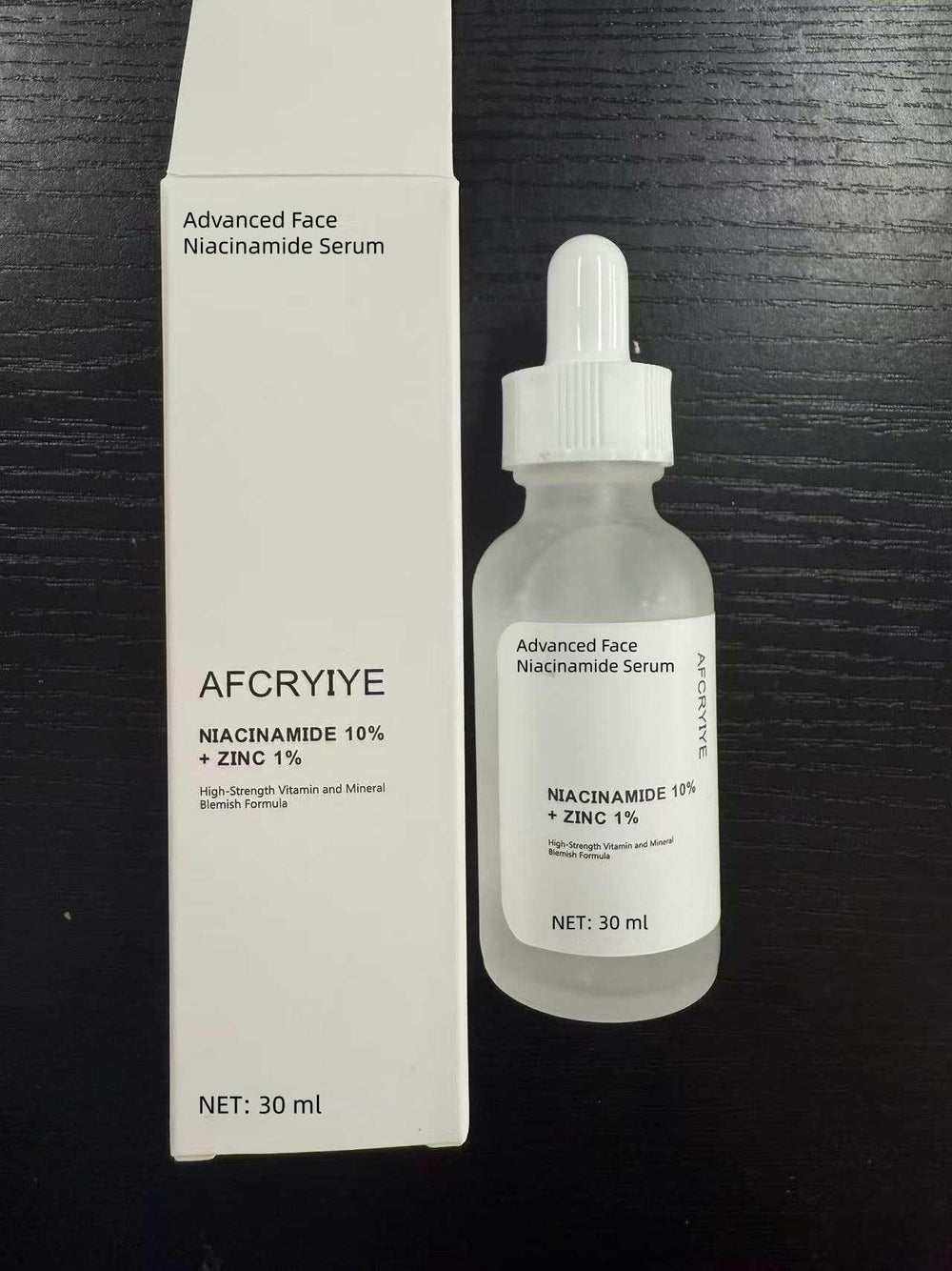Close-up of pores reduced look after using AFCRYIYE serum.